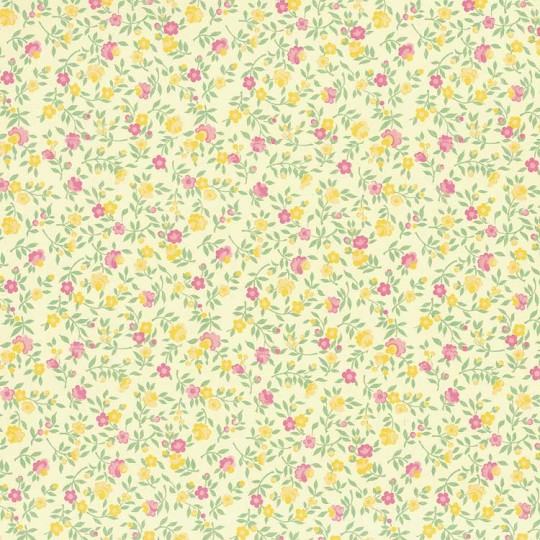 Yellow and PInk Floral Print Paper ~ Carta Varese Italy